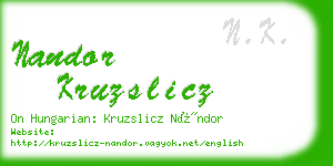 nandor kruzslicz business card